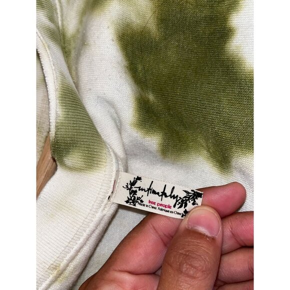 Free People Intimately Kelly Washed Green Tie Dye Sweatshirt Top S - Picture 8 of 8